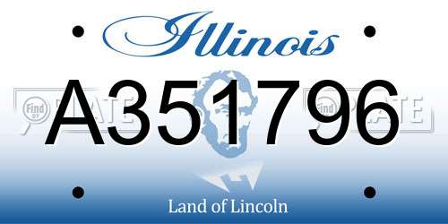 A351796 Illinois License Plate