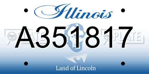 A351817 Illinois License Plate