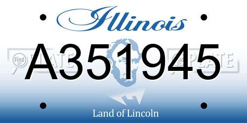 A351945 Illinois License Plate