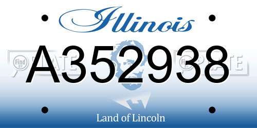 A352938 Illinois License Plate