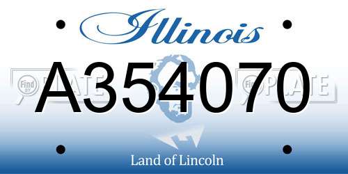 A354070 Illinois License Plate