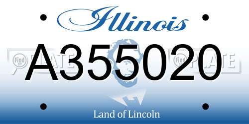 A355020 Illinois License Plate