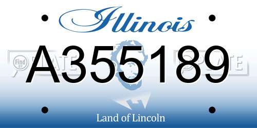 A355189 Illinois License Plate