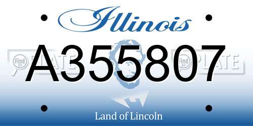 A355807 Illinois License Plate