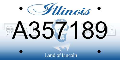 A357189 Illinois License Plate