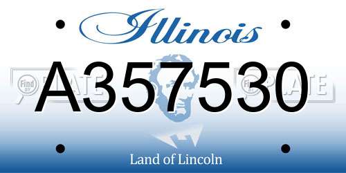 A357530 Illinois License Plate