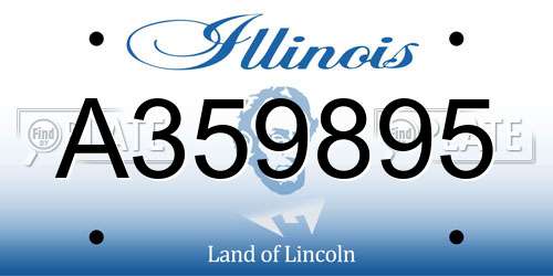 A359895 Illinois License Plate