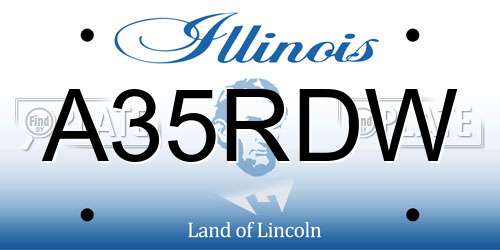 A35RDW Illinois License Plate