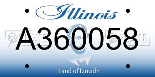A360058 Illinois License Plate