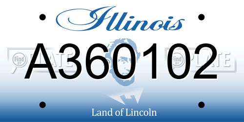 A360102 Illinois License Plate