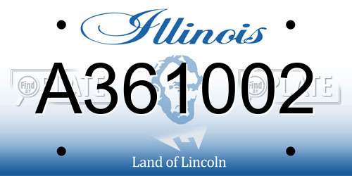 A361002 Illinois License Plate