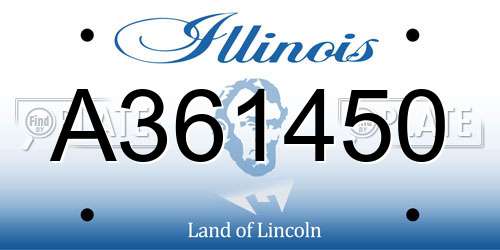 A361450 Illinois License Plate