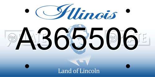 A365506 Illinois License Plate