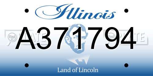 A371794 Illinois License Plate