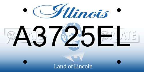 A3725EL Illinois License Plate