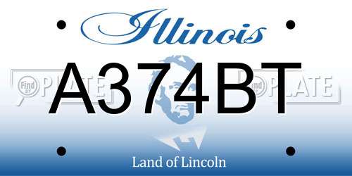 A374BT Illinois License Plate