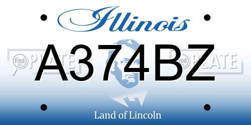 A374BZ Illinois License Plate