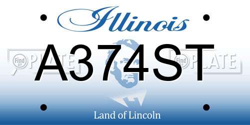 A374ST Illinois License Plate