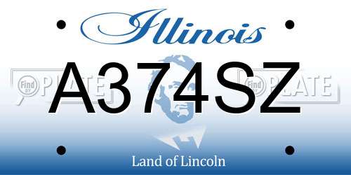 A374SZ Illinois License Plate