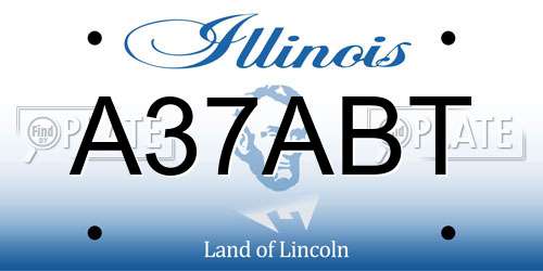 A37ABT Illinois License Plate