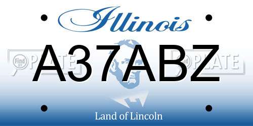 A37ABZ Illinois License Plate
