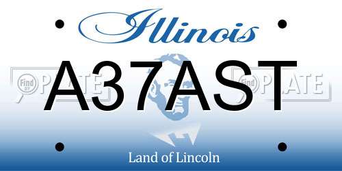 A37AST Illinois License Plate