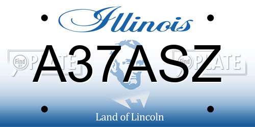 A37ASZ Illinois License Plate