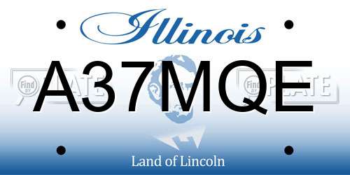 A37MQE Illinois License Plate