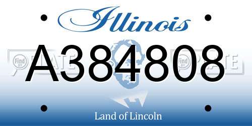 A384808 Illinois License Plate