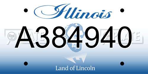 A384940 Illinois License Plate