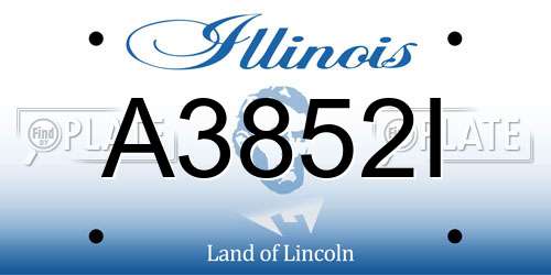 A3852I Illinois License Plate