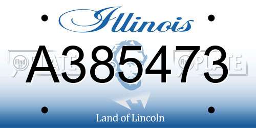 A385473 Illinois License Plate