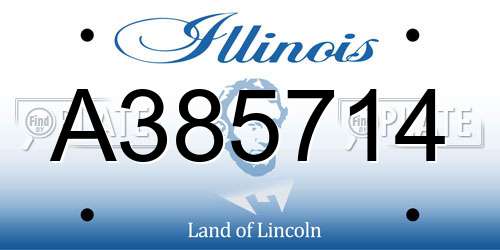 A385714 Illinois License Plate