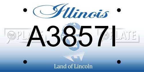 A3857I Illinois License Plate