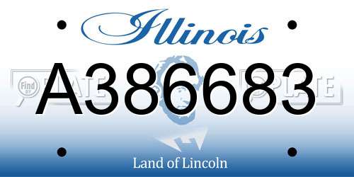 A386683 Illinois License Plate