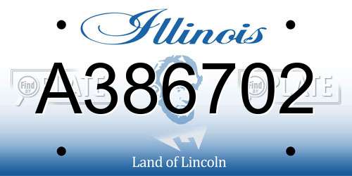 A386702 Illinois License Plate
