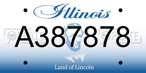 A387878 Illinois License Plate