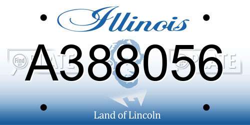 A388056 Illinois License Plate