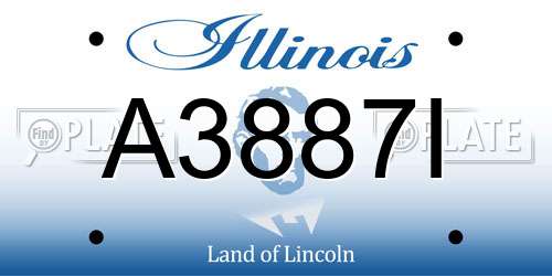 A3887I Illinois License Plate