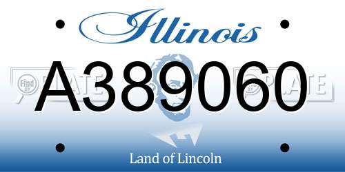 A389060 Illinois License Plate