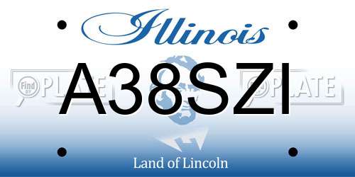 A38SZI Illinois License Plate