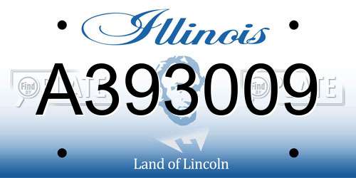 A393009 Illinois License Plate