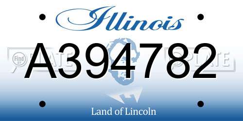 A394782 Illinois License Plate