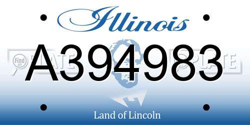 A394983 Illinois License Plate