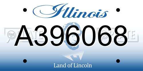 A396068 Illinois License Plate