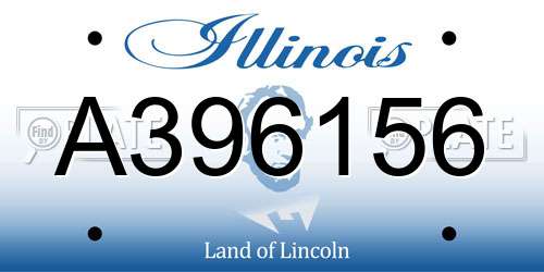 A396156 Illinois License Plate