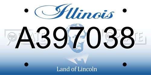 A397038 Illinois License Plate