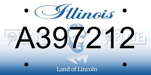 A397212 Illinois License Plate