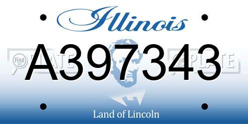 A397343 Illinois License Plate