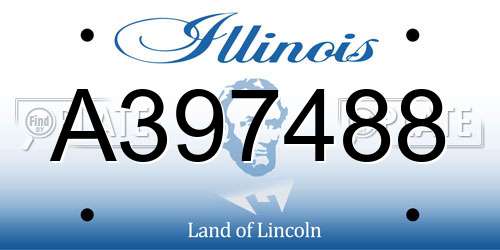 A397488 Illinois License Plate